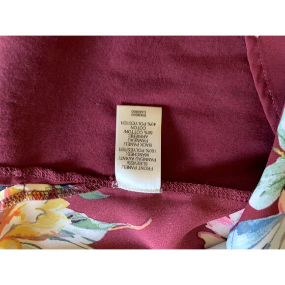 Van Heusen Floral Blouse Womens Size Large Cotton & Polyester Blend - Picture 3 of 9